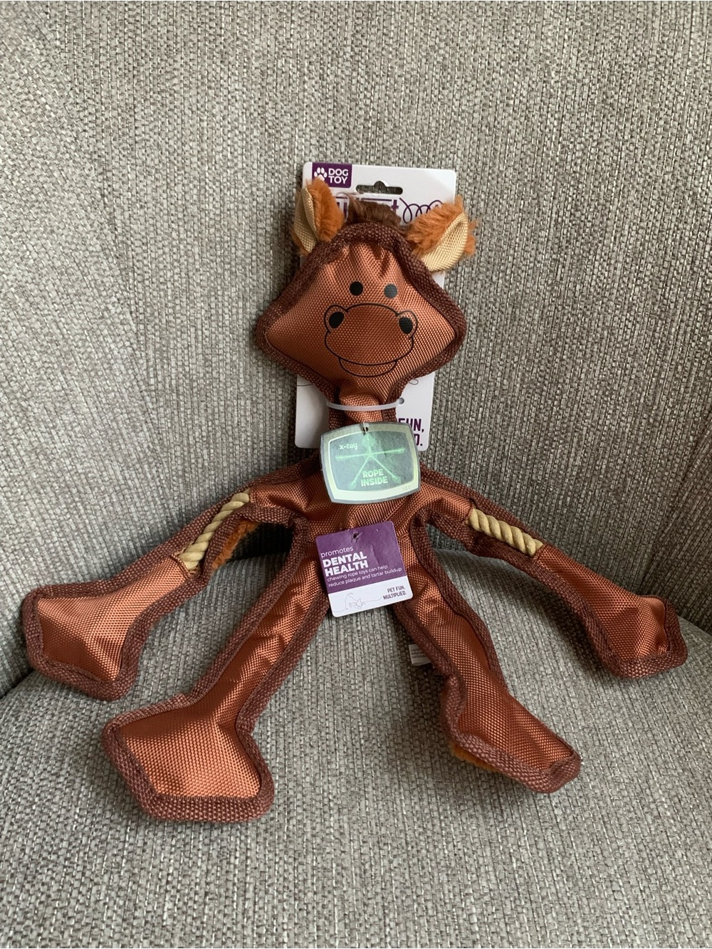 MultiPet Brown Cow Chewy Dog Rope Toy